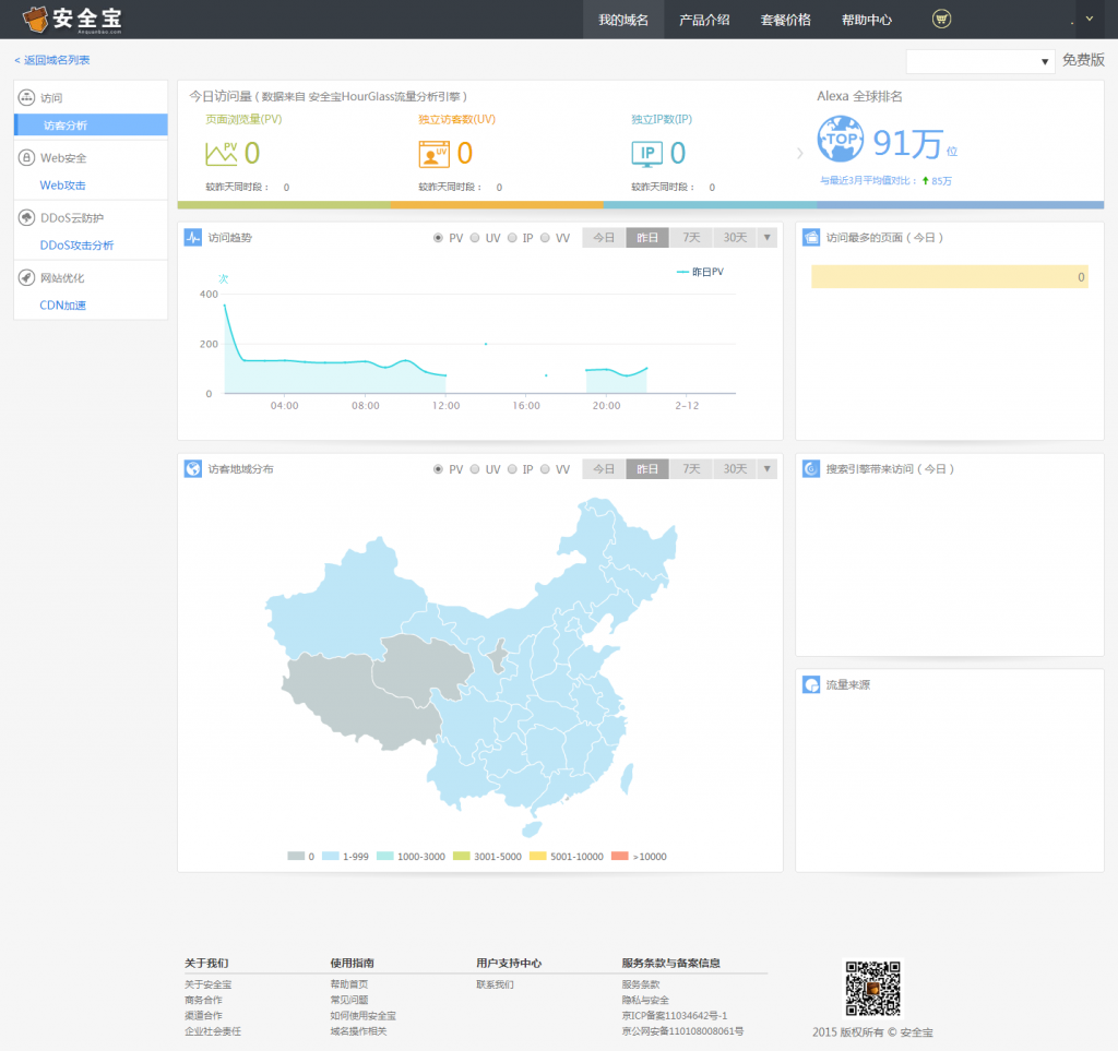 安全宝报表（访客统计）